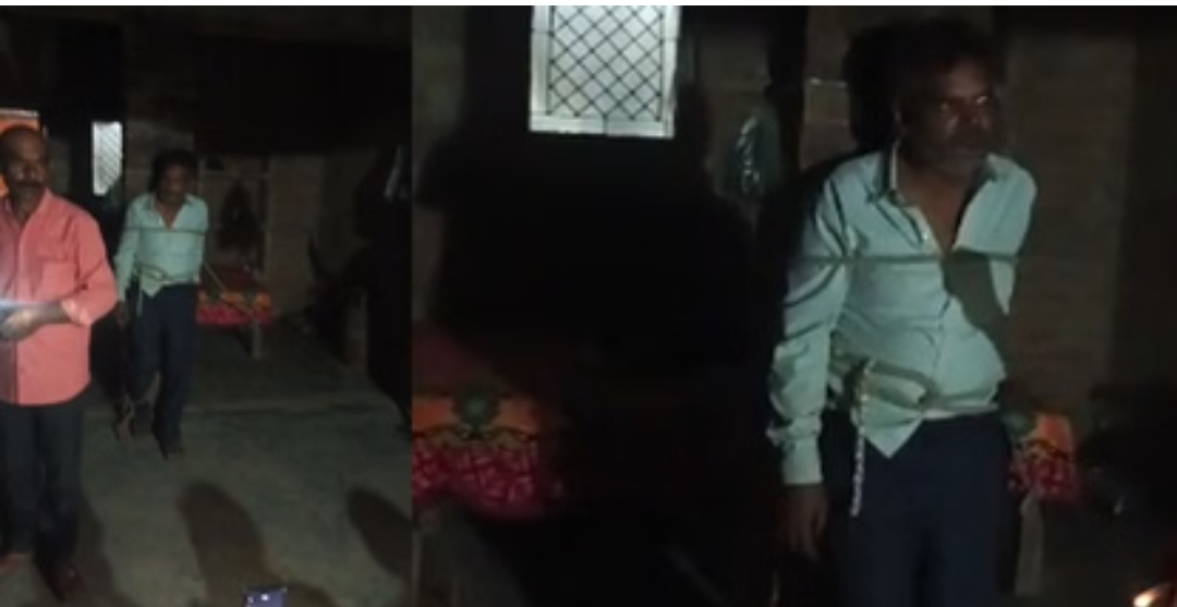 फोटो - खम्बे से बधा युवक फोटो - खम्बे से बधा युवक