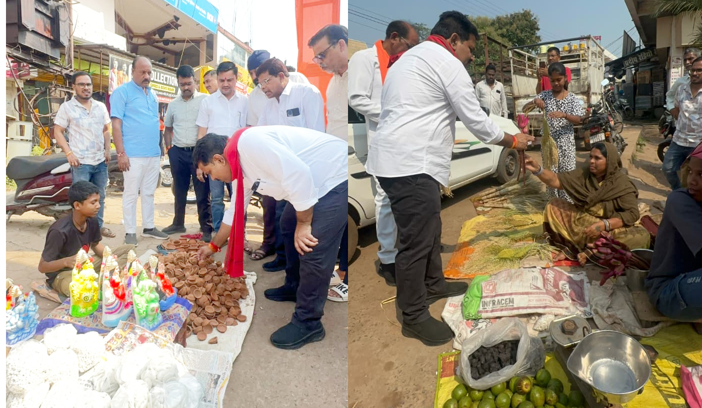 उपमुख्यमंत्री विजय शर्मा स्थानीय बाजार में खरीदारी करते हुए उपमुख्यमंत्री विजय शर्मा स्थानीय बाजार में खरीदारी करते हुए