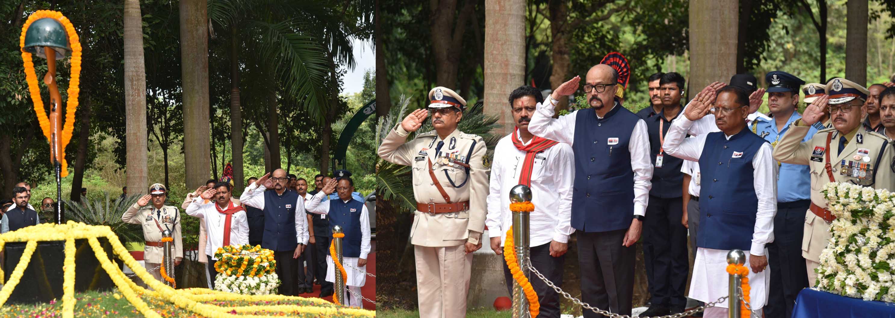 राज्यपाल डेका और मुख्यमंत्री साय ने  बलिदान जवानों को श्रद्धांजलि देते हुए