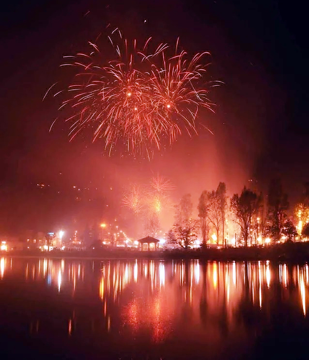 दीपावली पर नैनी झील में प्रतिबिंबित होती रोशनी और आतिशबाजी। दीपावली पर नैनी झील में प्रतिबिंबित होती रोशनी और आतिशबाजी।