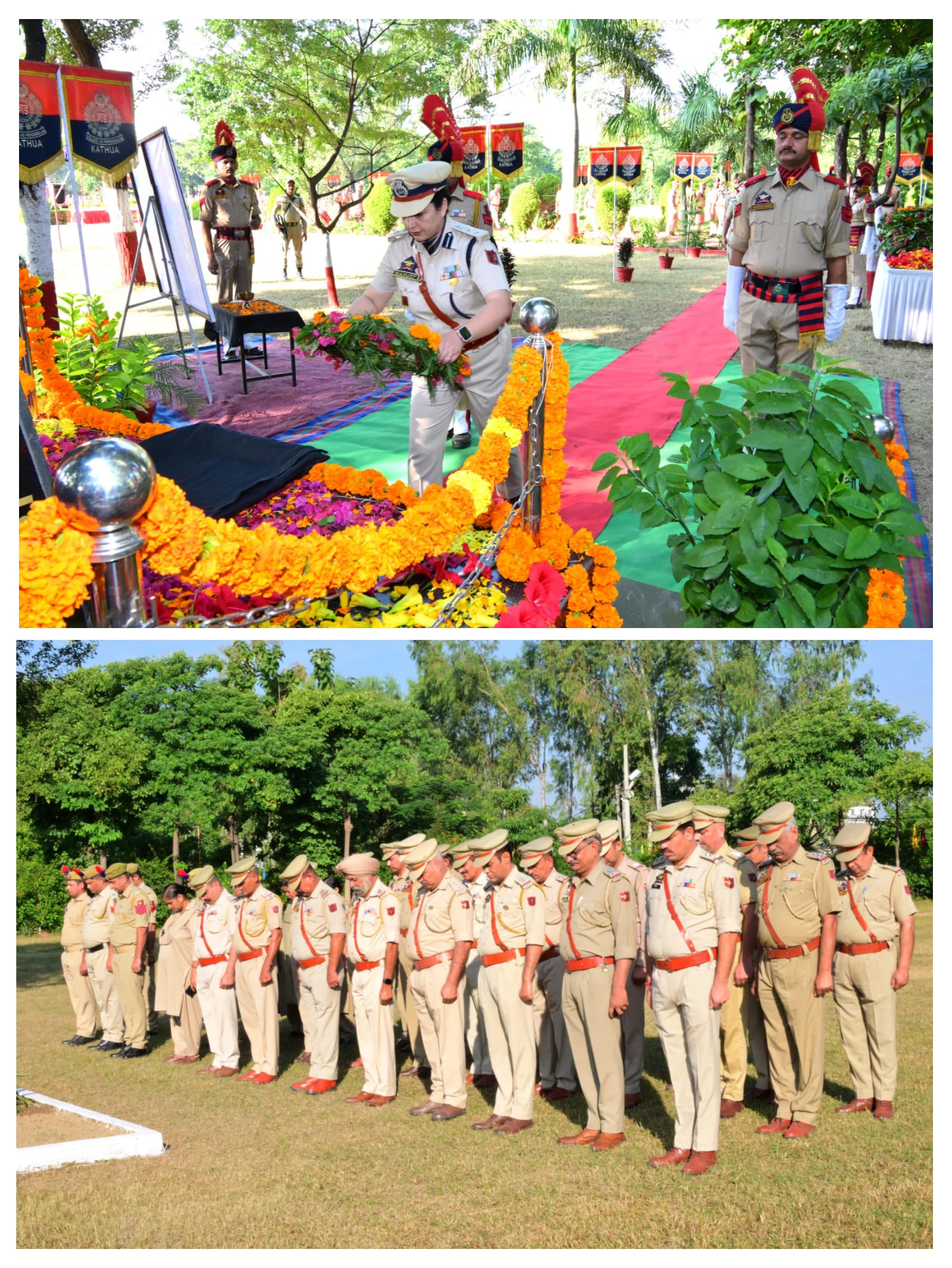 Tributes paid to martyred policemen at Police Training School, Kathua Tributes paid to martyred policemen at Police Training School, Kathua