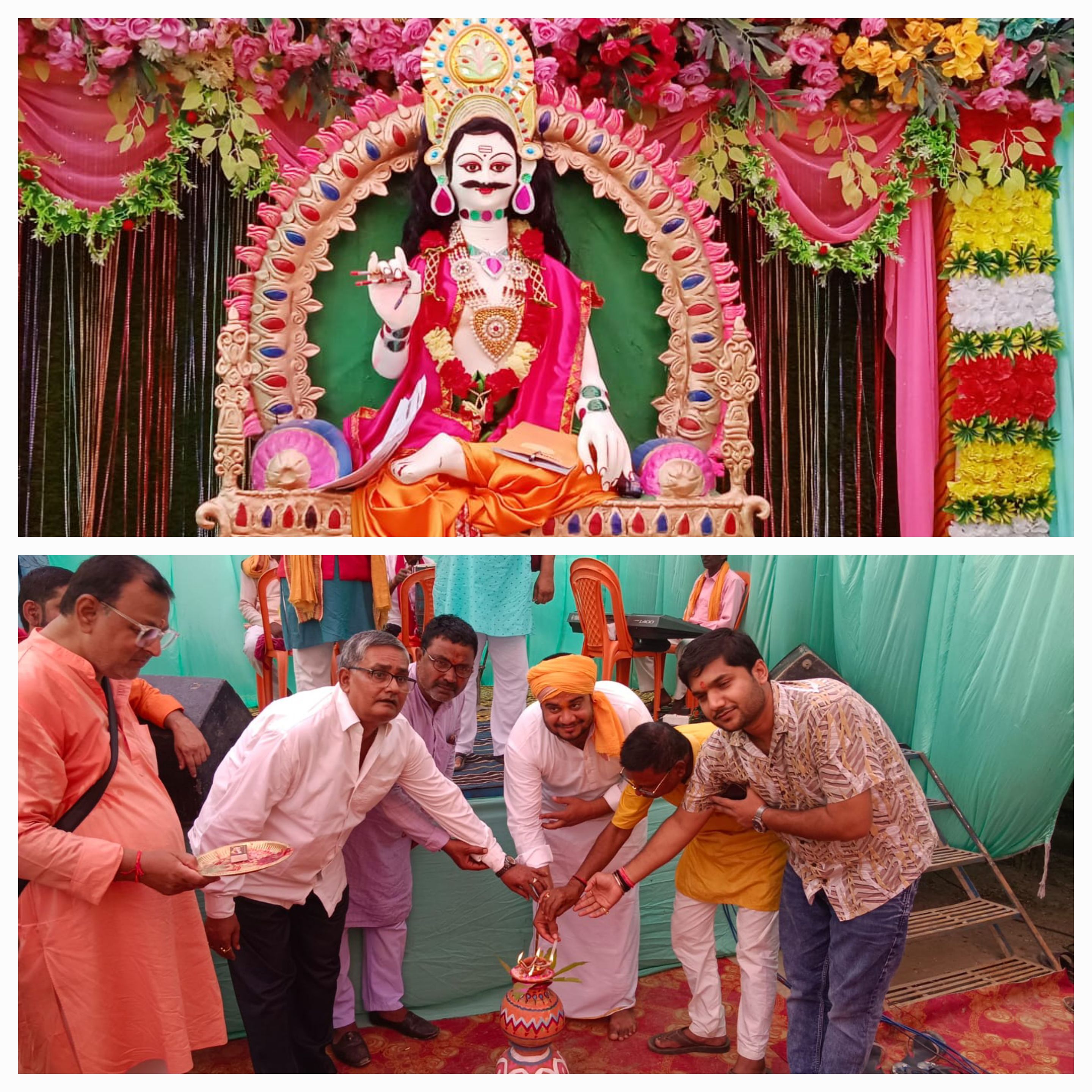 Chitragupta Maharaj's statue and guests reached the program Chitragupta Maharaj's statue and guests reached the program