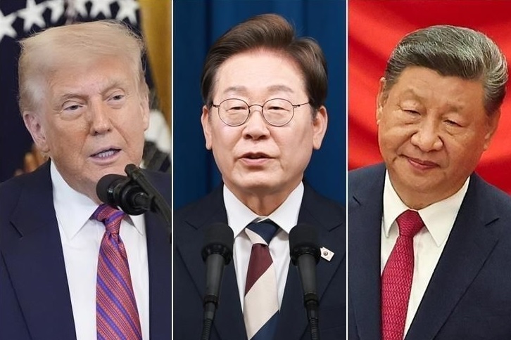 अमेरिकी राष्ट्रपति डोनाल्ड ट्रंप (बाएं), दक्षिण कोरिया के राष्ट्रपति ली जे म्युंग (बीच में) और चीन के राष्ट्रपति शी जिनपिंग। फोटो कोलाज- इंटरनेट मीडिया अमेरिकी राष्ट्रपति डोनाल्ड ट्रंप (बाएं), दक्षिण कोरिया के राष्ट्रपति ली जे म्युंग (बीच में) और चीन के राष्ट्रपति शी जिनपिंग। फोटो कोलाज- इंटरनेट मीडिया