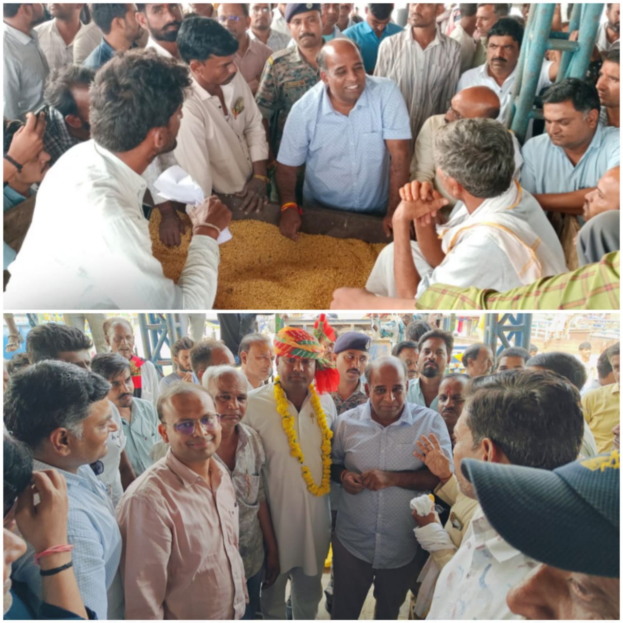 कलेक्टर ने किसानों का फूलमाला पहनाकर किया स्वागत कलेक्टर ने किसानों का फूलमाला पहनाकर किया स्वागत