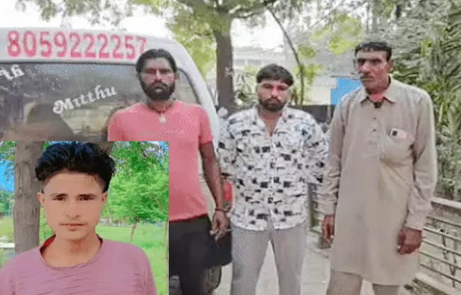 सोनीपत: इनसेट में मृतक छात्र उत्तम का फाइल  फोटो, अस्पताल में उसके परिजन