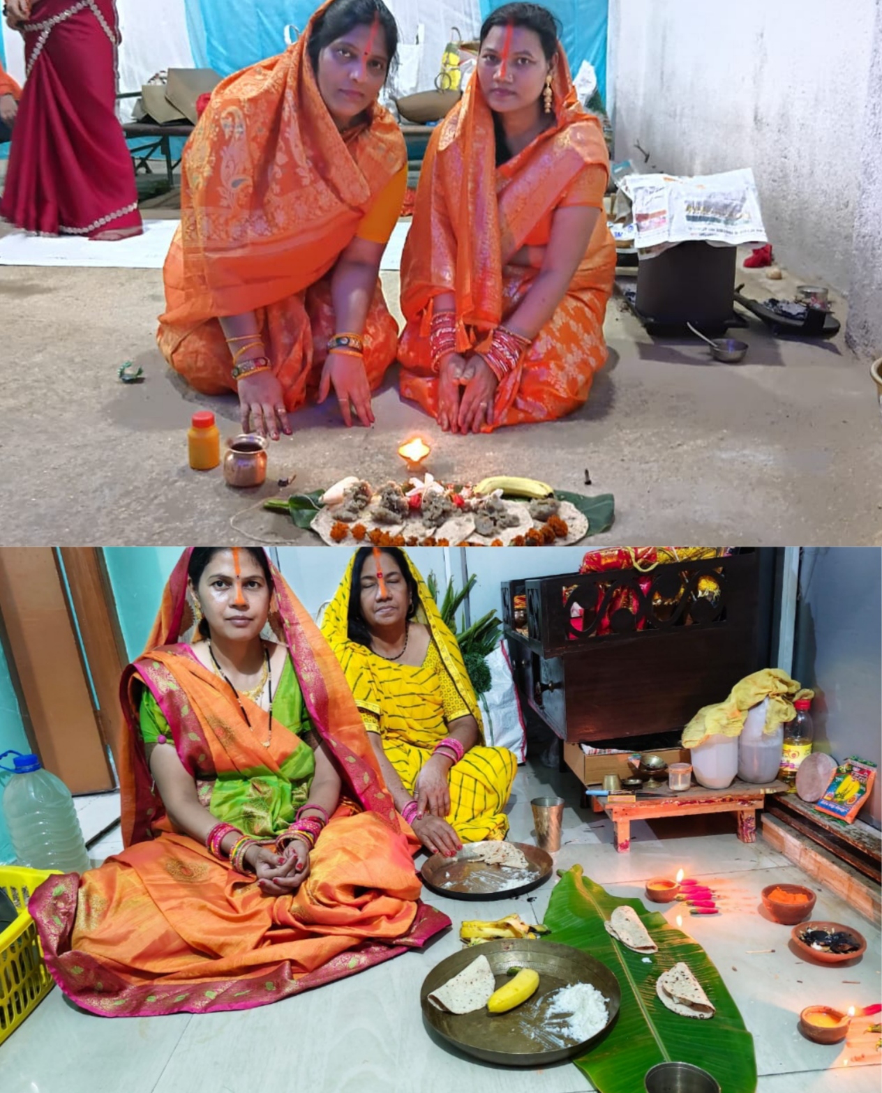 छठवर्ती पूजा करते हुए छठवर्ती पूजा करते हुए