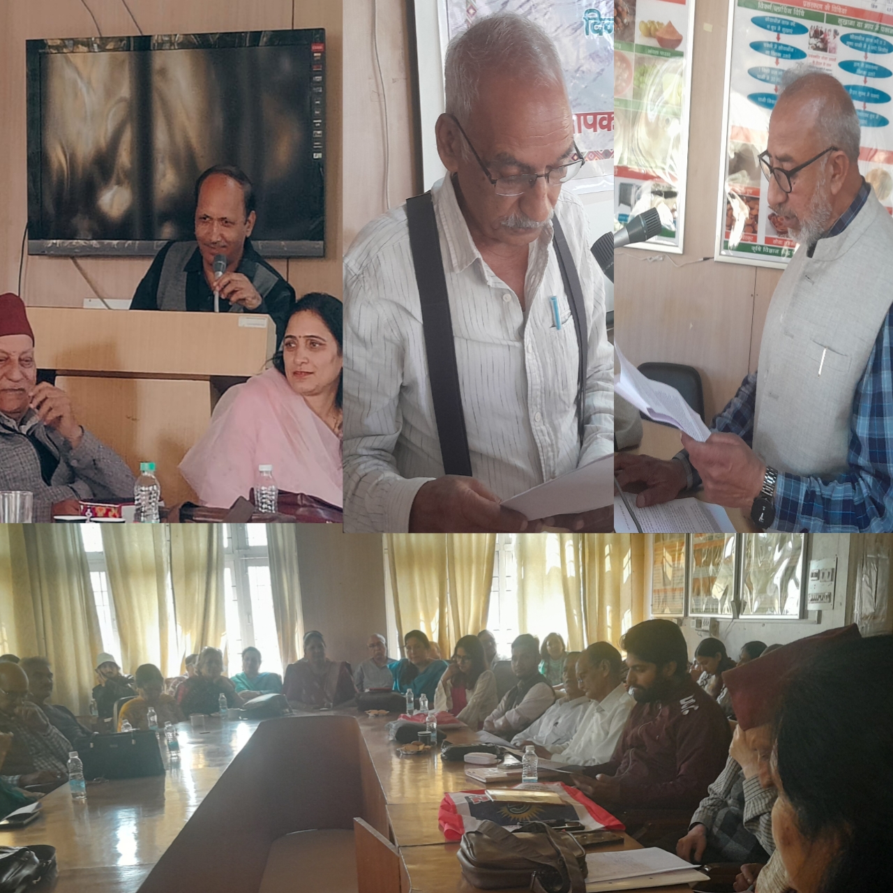 साहित्यिक चर्चा और कवि सम्मेलन में भाग लेते हुए कवि साहित्यकार। साहित्यिक चर्चा और कवि सम्मेलन में भाग लेते हुए कवि साहित्यकार।