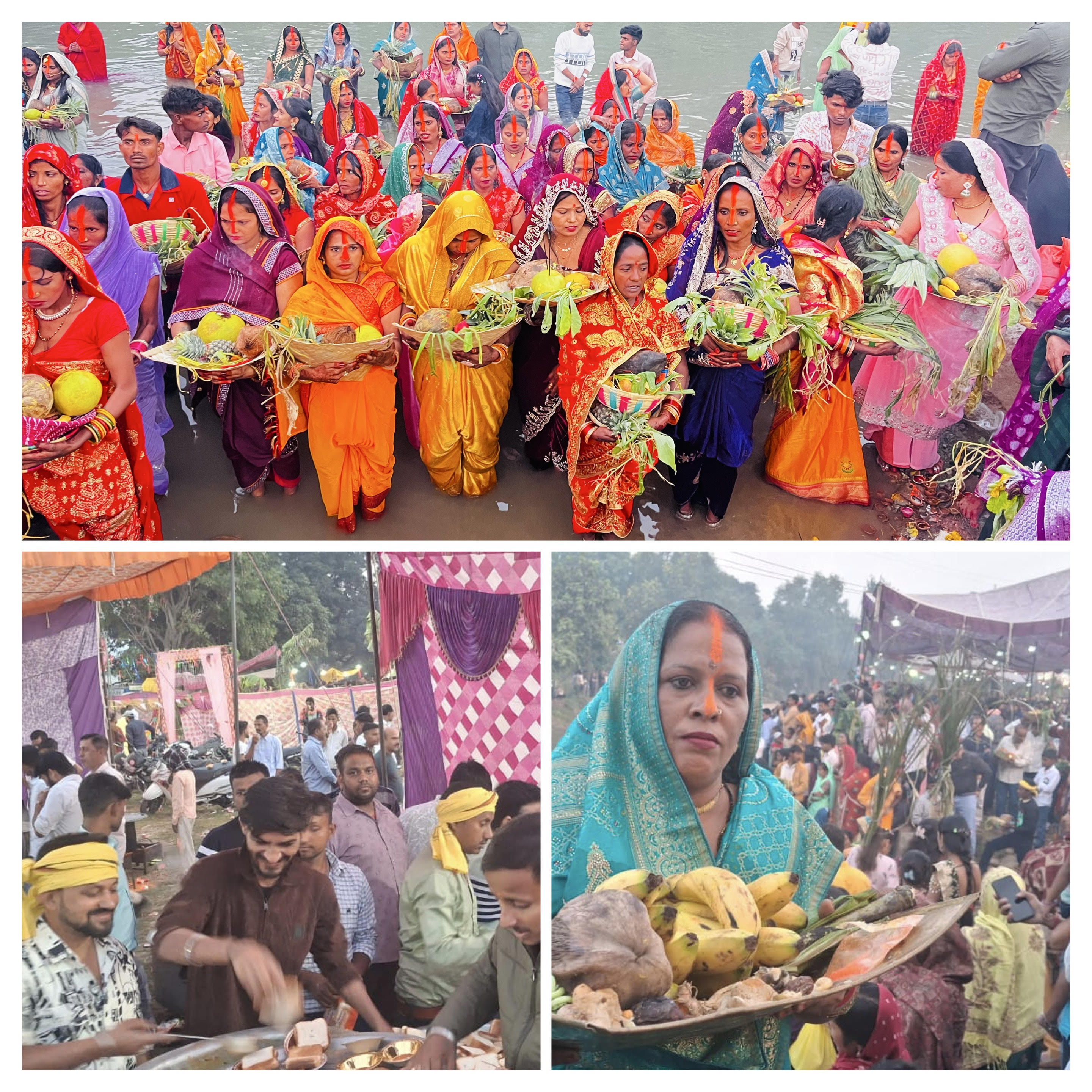 The four-day long Chhath festival concluded with offerings to the rising sun. The four-day long Chhath festival concluded with offerings to the rising sun.