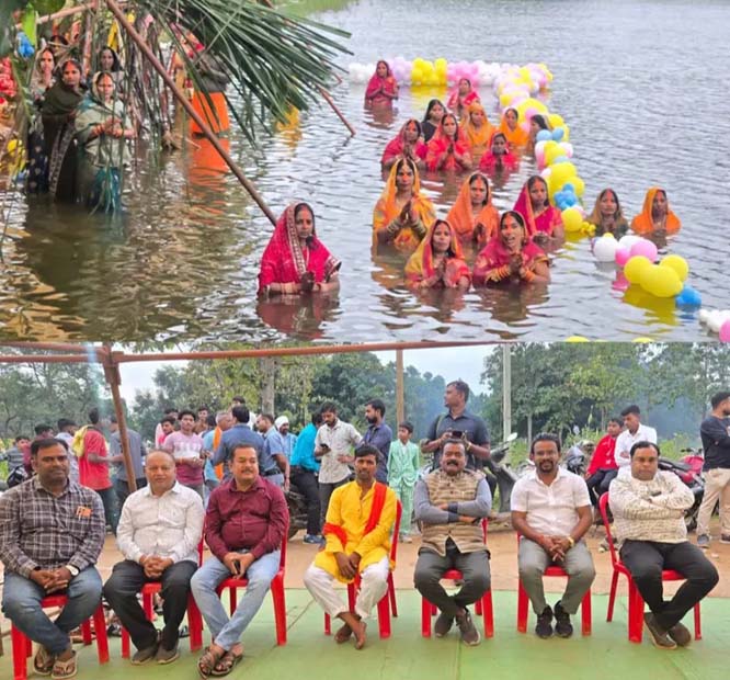 छठ महापर्व, विधायक व नपं अध्यक्ष हुए शामिल