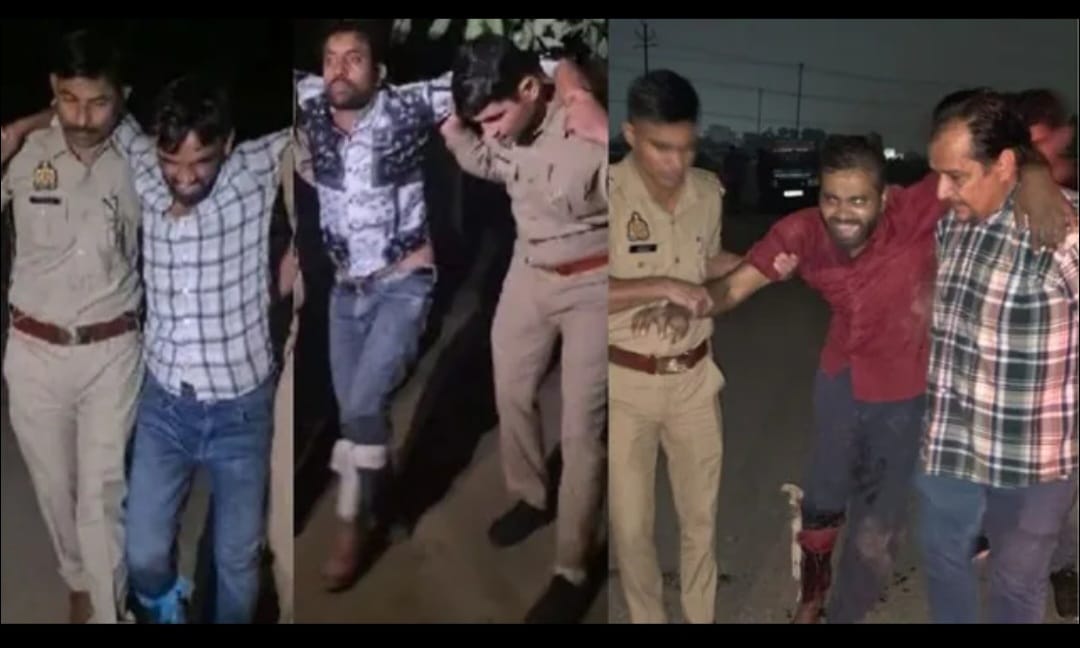 पुलिस मुठभेड़ में चार बदमाश गिरफ्तार