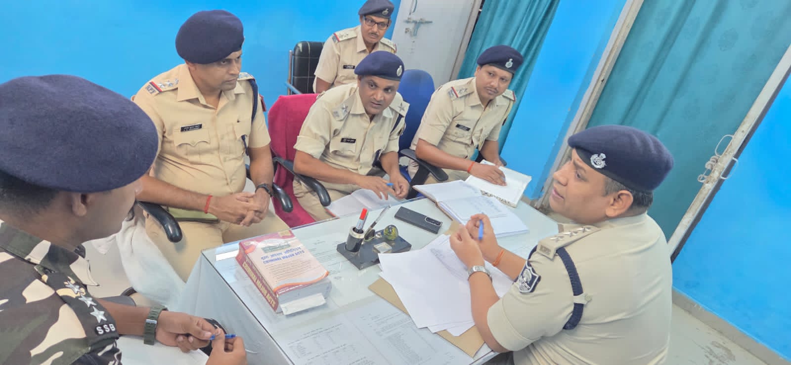 Railway DSP and others holding review meeting Railway DSP and others holding review meeting
