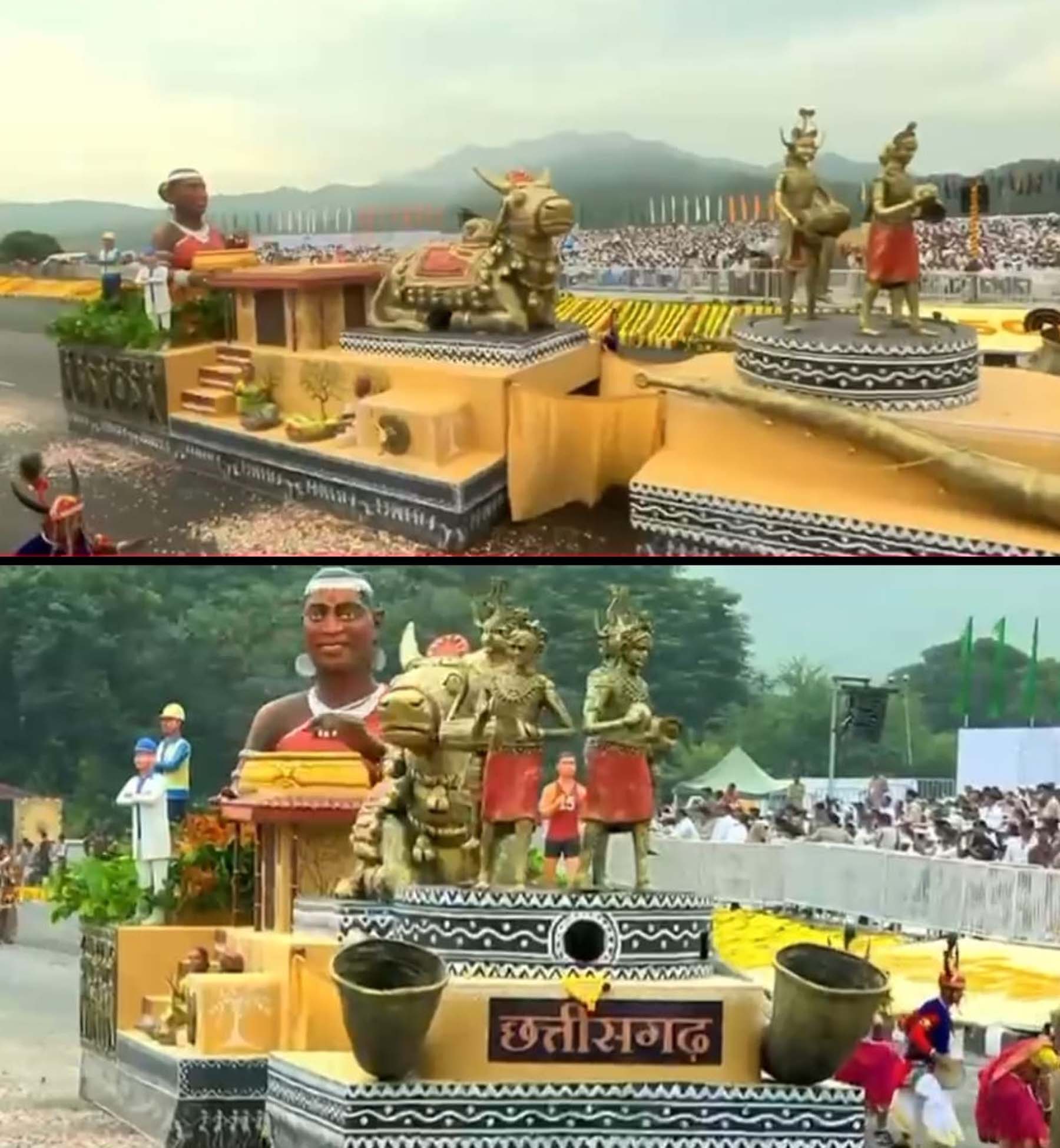 गुजरात की एकता परेड में छत्तीसगढ़ की झांकी गुजरात की एकता परेड में छत्तीसगढ़ की झांकी