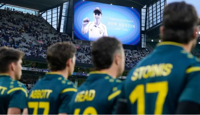 बेन ऑस्टिन को श्रद्धांजलि देते ऑस्ट्रेलियाई खिलाड़ी