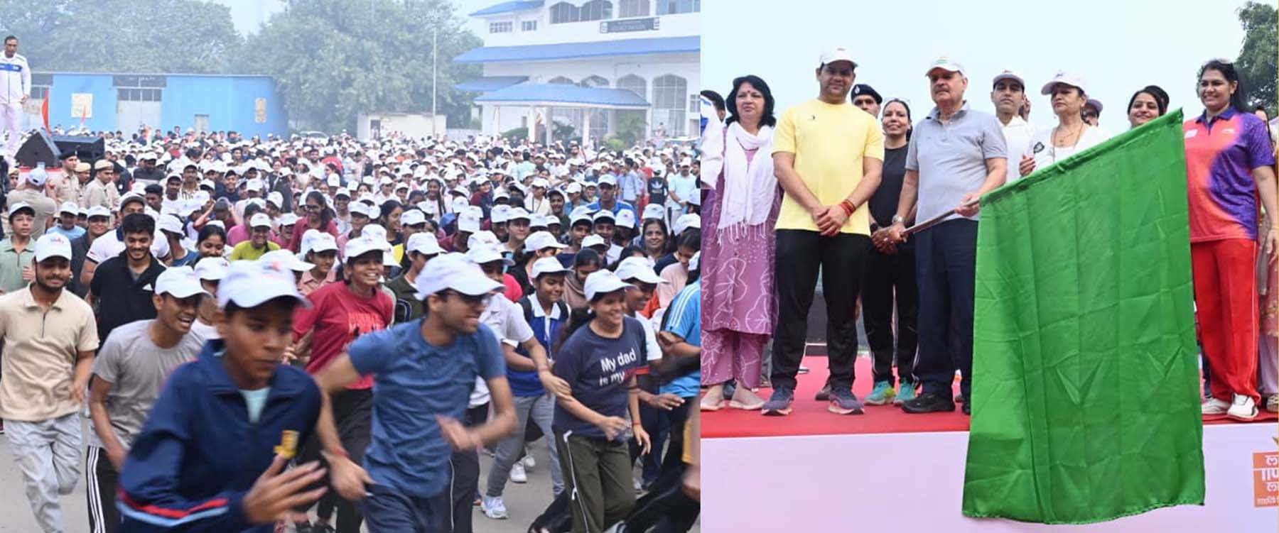 गुरुग्राम के ताऊ देवीलाल स्टेडियम में सरदार पटेल की जयंती पर राष्ट्रीय एकता के लिए मैराथन को झंडी दिखाकर रवाना करते केंद्रीय मंत्री राव इंद्रजीत सिंह। गुरुग्राम के ताऊ देवीलाल स्टेडियम में सरदार पटेल की जयंती पर राष्ट्रीय एकता के लिए मैराथन को झंडी दिखाकर रवाना करते केंद्रीय मंत्री राव इंद्रजीत सिंह।