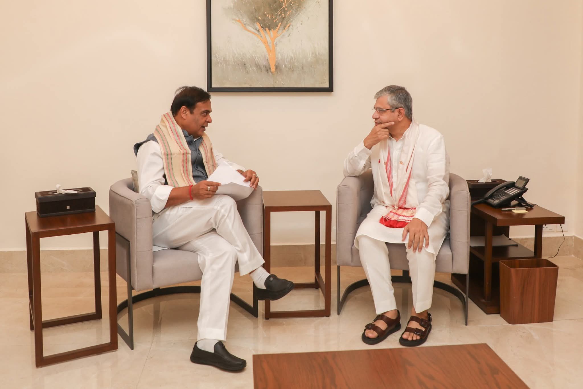 Assam CM Dr Himanta Biswa Sarma with Railway Minister Ashwini Vaishnav Discussing on Major Connectivity Boost for Assam.