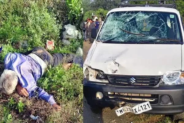राष्ट्रीय राजमार्ग पर स्कूल वैन ने बुजुर्ग को मारी टक्कर, मौत राष्ट्रीय राजमार्ग पर स्कूल वैन ने बुजुर्ग को मारी टक्कर, मौत