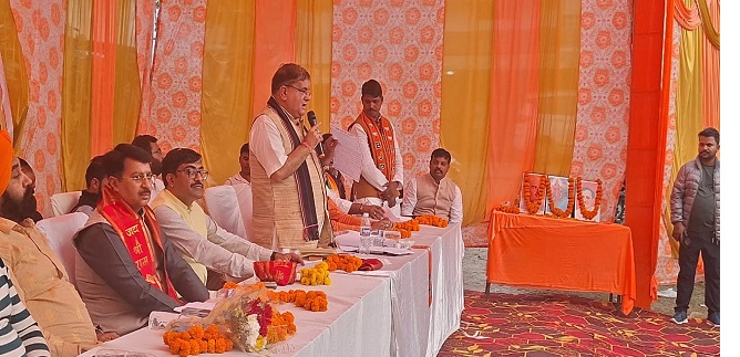 प्रदेश अध्यक्ष महेंद्र भटृ काशीपुर से बूथ कार्यकर्ता सम्मेलन अभियान कार्यक्रम को संबोधित करते।