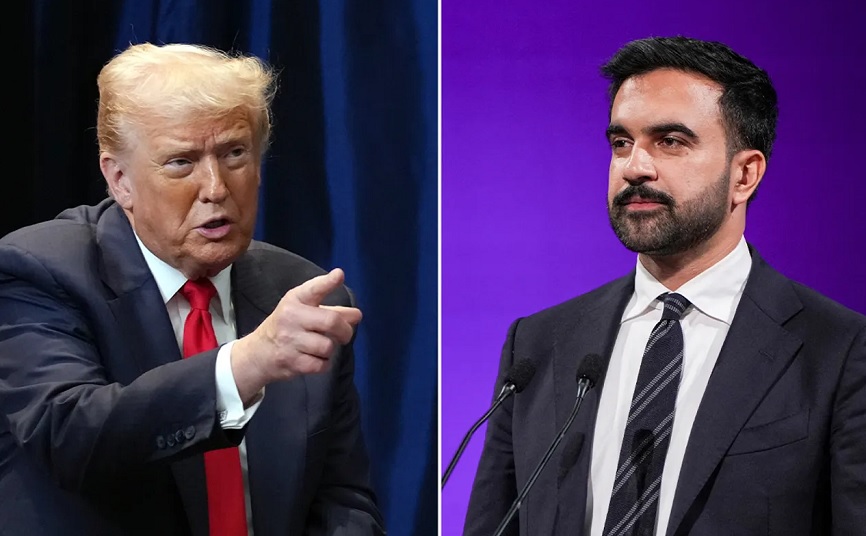 राष्ट्रपति डोनाल्ड ट्रंप और न्यूयॉर्क शहर के मेयर पद के उम्मीदवार जोहरान ममदानी (बाएं से दाएं)। फोटो - इंटरनेट मीडिया राष्ट्रपति डोनाल्ड ट्रंप और न्यूयॉर्क शहर के मेयर पद के उम्मीदवार जोहरान ममदानी (बाएं से दाएं)। फोटो - इंटरनेट मीडिया