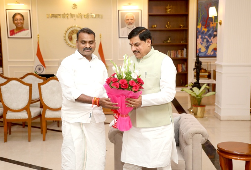 मुख्यमंत्री डॉ. मोहन यादव से केंद्रीय राज्यमंत्री डॉ. एल. मुरुगन ने की भेंट