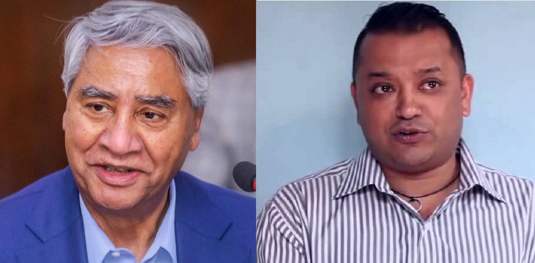 नेपाली कांग्रेस अध्यक्ष शेरबहादुर देउवा और महामंत्री गगन थापा