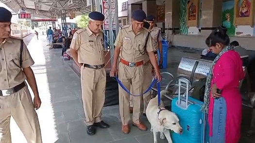 सुरक्षा अलर्ट : डॉग स्क्वाड और मेटल डिटेक्टर की मदद से खंगाला बीकानेर स्टेशन के हर हिस्से काे