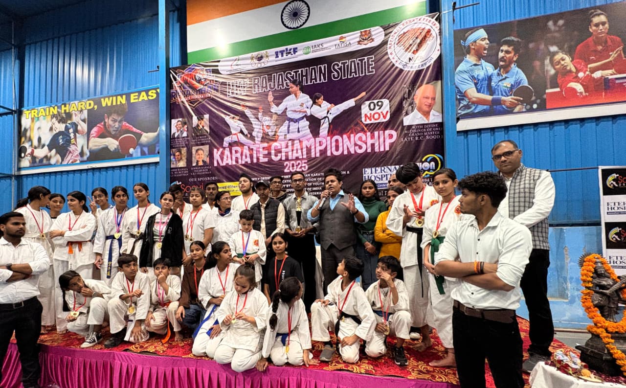 एनकेएफ राजस्थान स्टेट कराटे चैंपियनशिप:खिलाड़ियों ने दिखाया दमखम एनकेएफ राजस्थान स्टेट कराटे चैंपियनशिप:खिलाड़ियों ने दिखाया दमखम