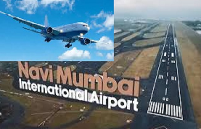 नवनिर्मित नवी मुंबई अंतरराष्ट्रीय हवाई अड्डे का प्रतीकात्‍मक चित्र
