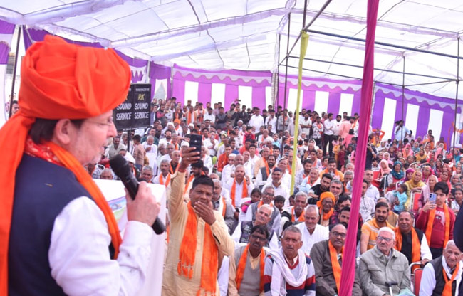 सोनीपत जोगी समाज धर्मशाला जनसहयोग सम्मेलन को मंत्री डॉ अरविंद शर्मा संबोधित करते हुए