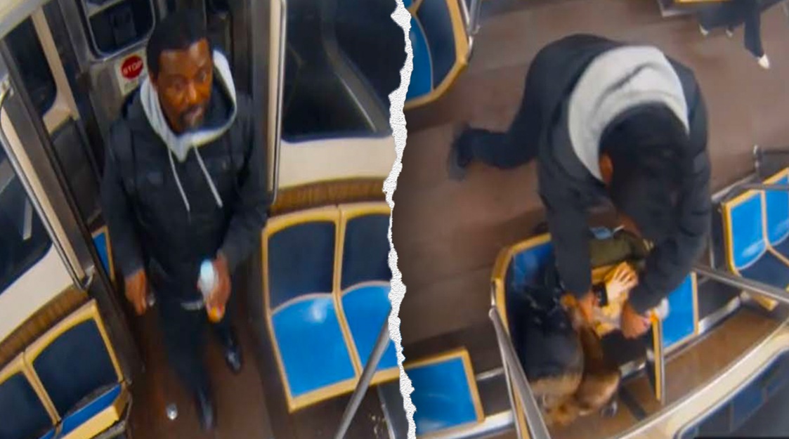 शिकागो ...ट्रेन फुटेज में रीड कथित तौर पर एक महिला के पीछे आता है और उसे आग लगाने से पहले उसके सिर और शरीर पर तरल पदार्थ छिड़कता है। फोटो - फॉक्स न्यूज