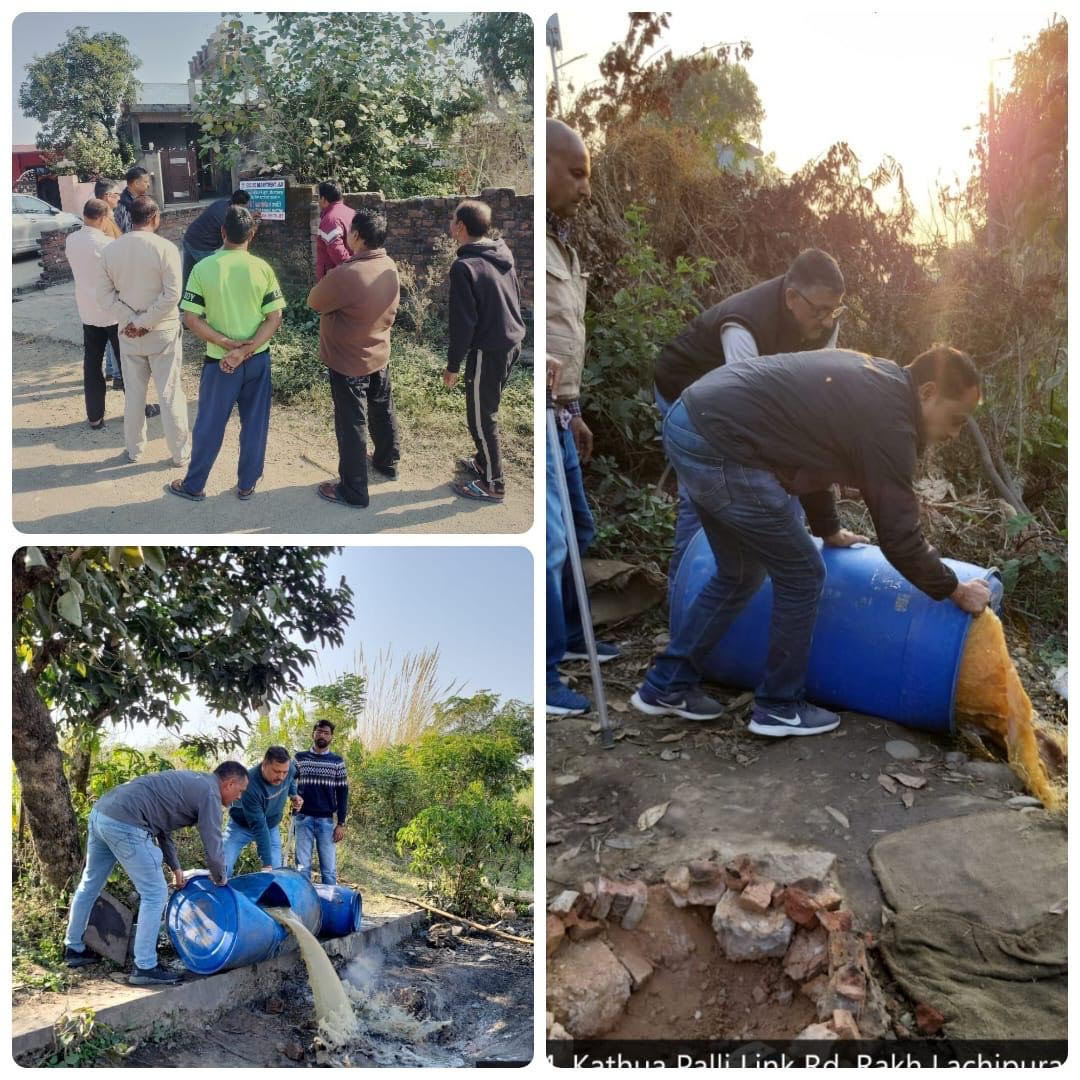 Kathua Excise Range continues drive against illicit liquor, destroys 1100 kg of raw material Kathua Excise Range continues drive against illicit liquor, destroys 1100 kg of raw material