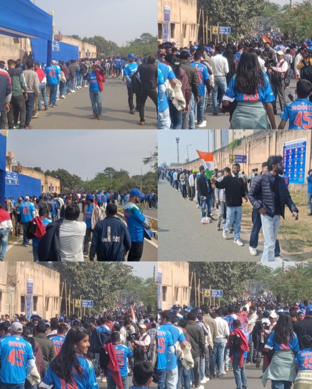 स्टेडियम के बाहर लोगों की भीड़ स्टेडियम के बाहर लोगों की भीड़