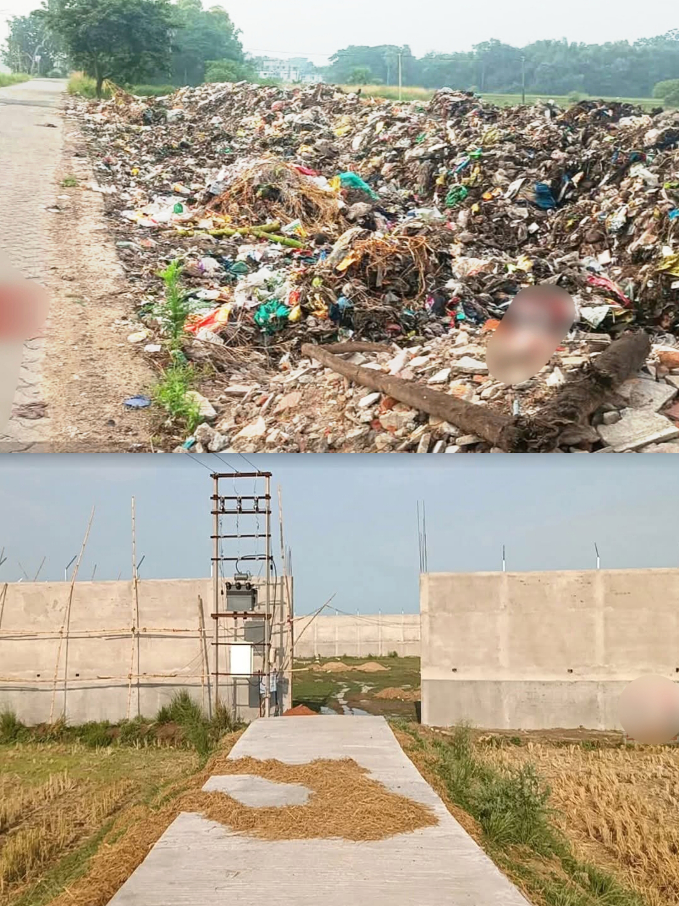 खड़ार पौरसभा क्षेत्र मुख्य सड़क किनारे कूड़े-कचरे का अम्बार