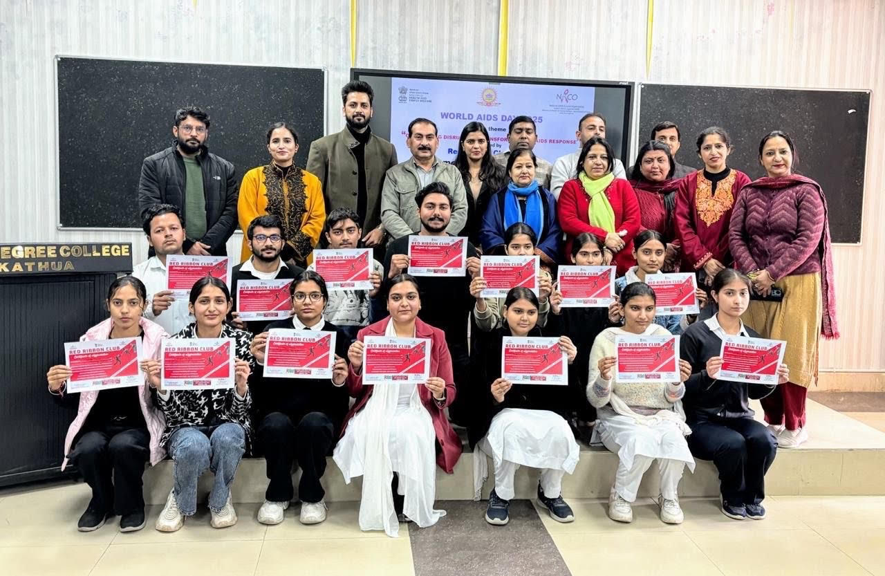 GDC Kathua celebrated World AIDS Day by organizing seminar, poster exhibition and awareness rally