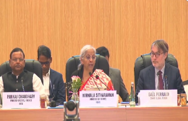 18वीं वैश्विक मंच की पूर्ण बैठक को संबोधित करते हुए वित्‍त मंत्री निर्मला सीतारमण