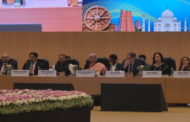 18वीं वैश्विक मंच की पूर्ण बैठक को संबोधित करते हुए वित्‍त मंत्री निर्मला सीतारमण
