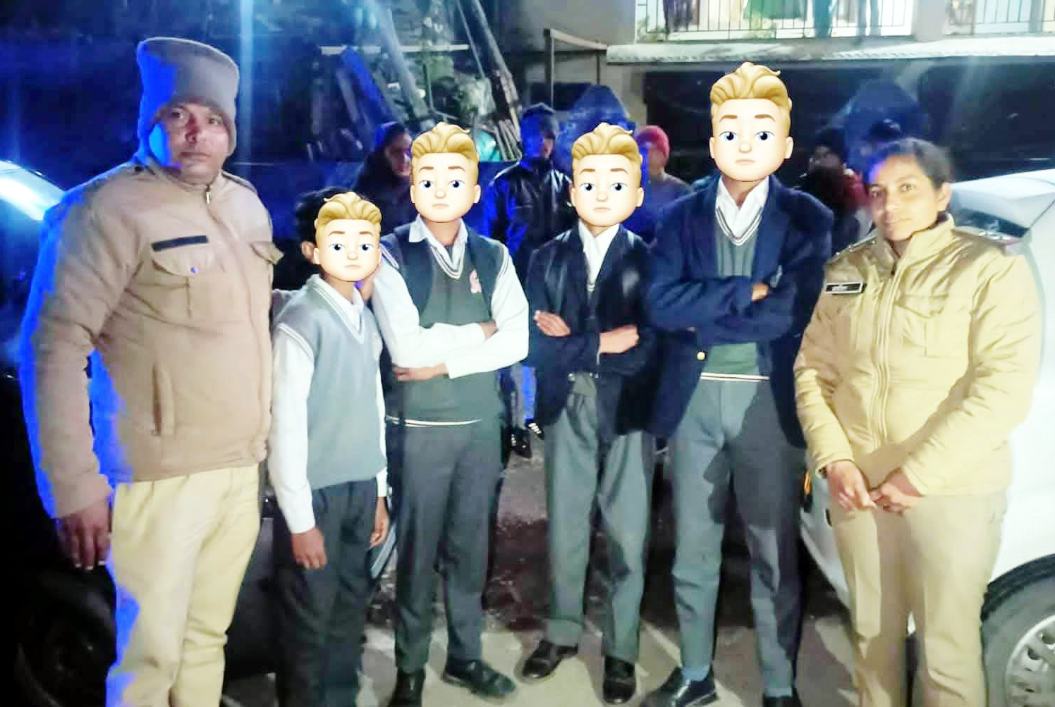 पुलिस द्वारा सकुशल बरामद किये गये बच्चे.
