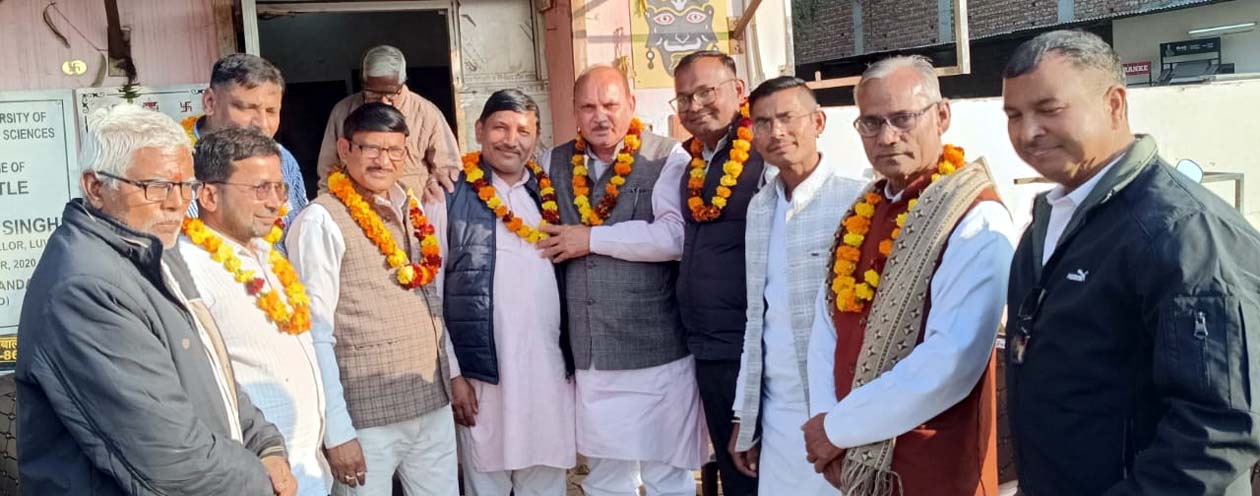 कार्यकर्ताओं को सम्मानित करते भाजपा नेता मनदीप मलिक.