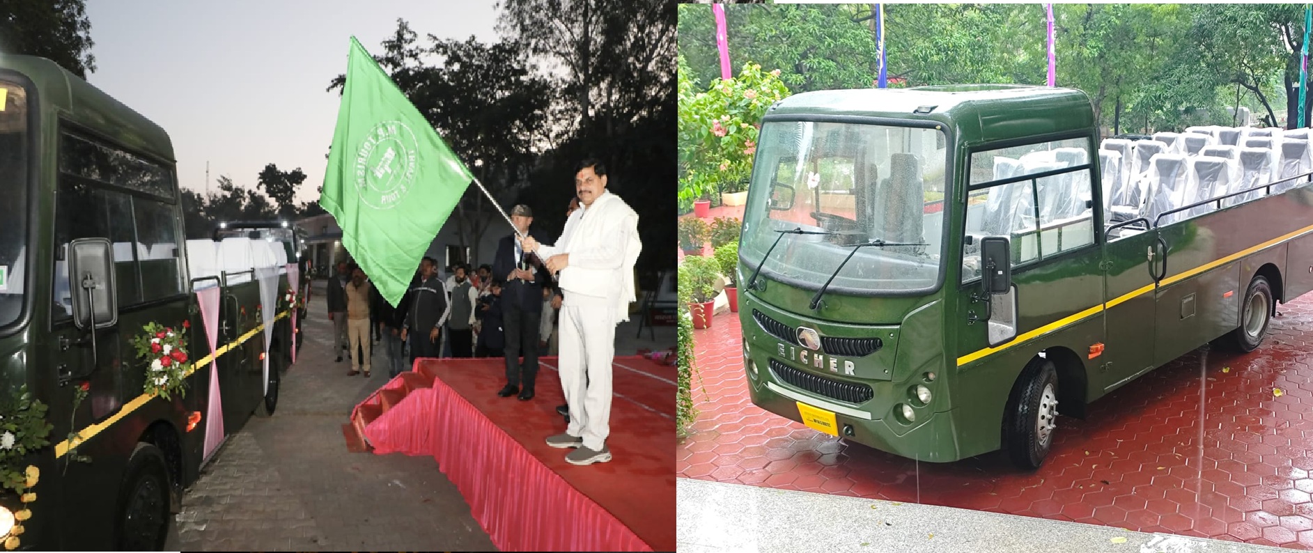 मुख्यमंत्री डॉ मोहन यादव ने पन्ना नेशनल पार्क से पर्यटकों की जंगल सफारी के लिए 10 वीविंग कैंटर बसों को हरी झंडी दिखाकर रवाना किया मुख्यमंत्री डॉ मोहन यादव ने पन्ना नेशनल पार्क से पर्यटकों की जंगल सफारी के लिए 10 वीविंग कैंटर बसों को हरी झंडी दिखाकर रवाना किया