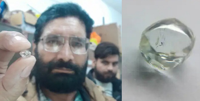 हीरे के साथ किसान राजेन्द्र बुंदेला