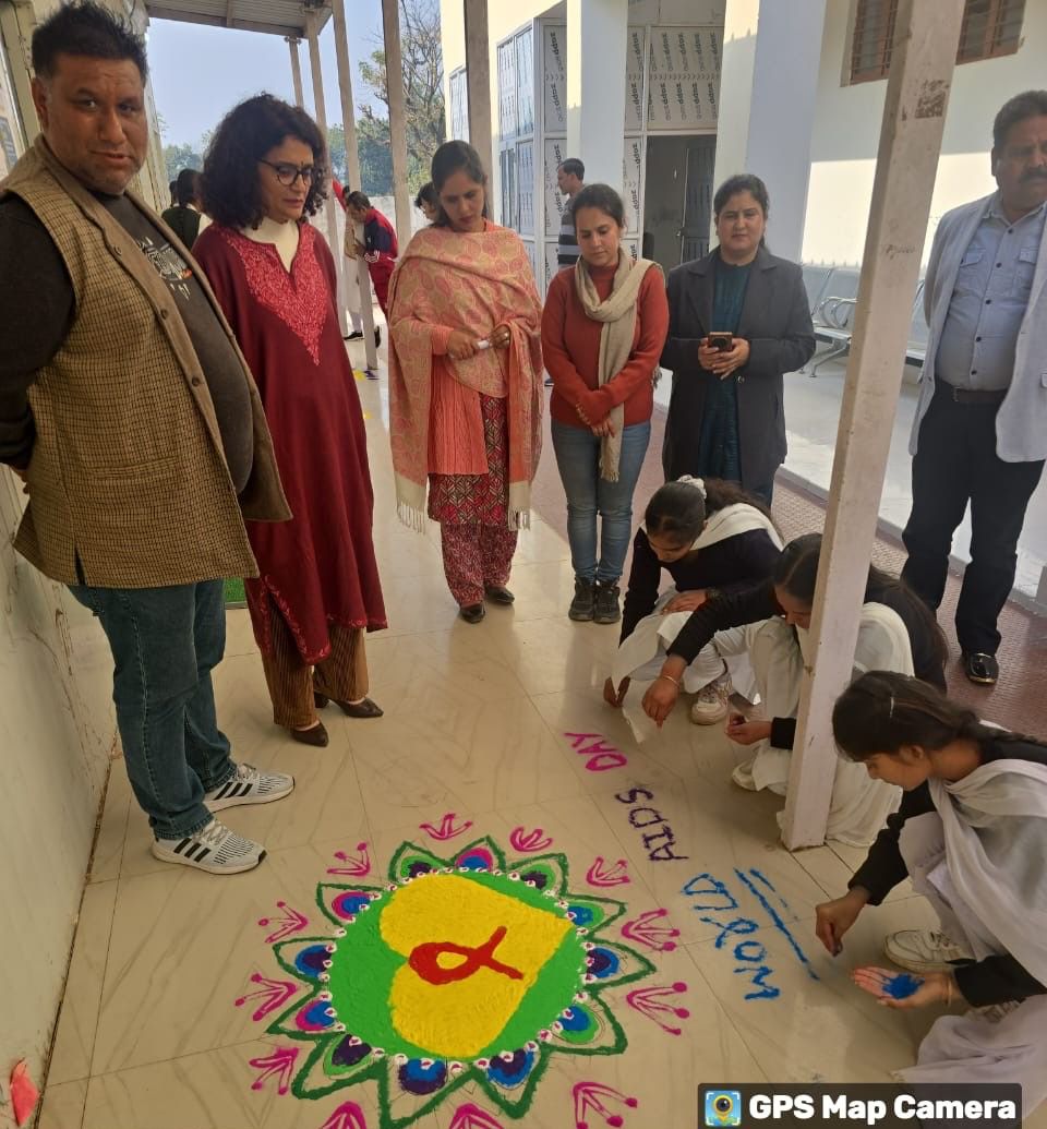 Rangoli competition was organised to spread awareness about HIV/AIDS. Rangoli competition was organised to spread awareness about HIV/AIDS.