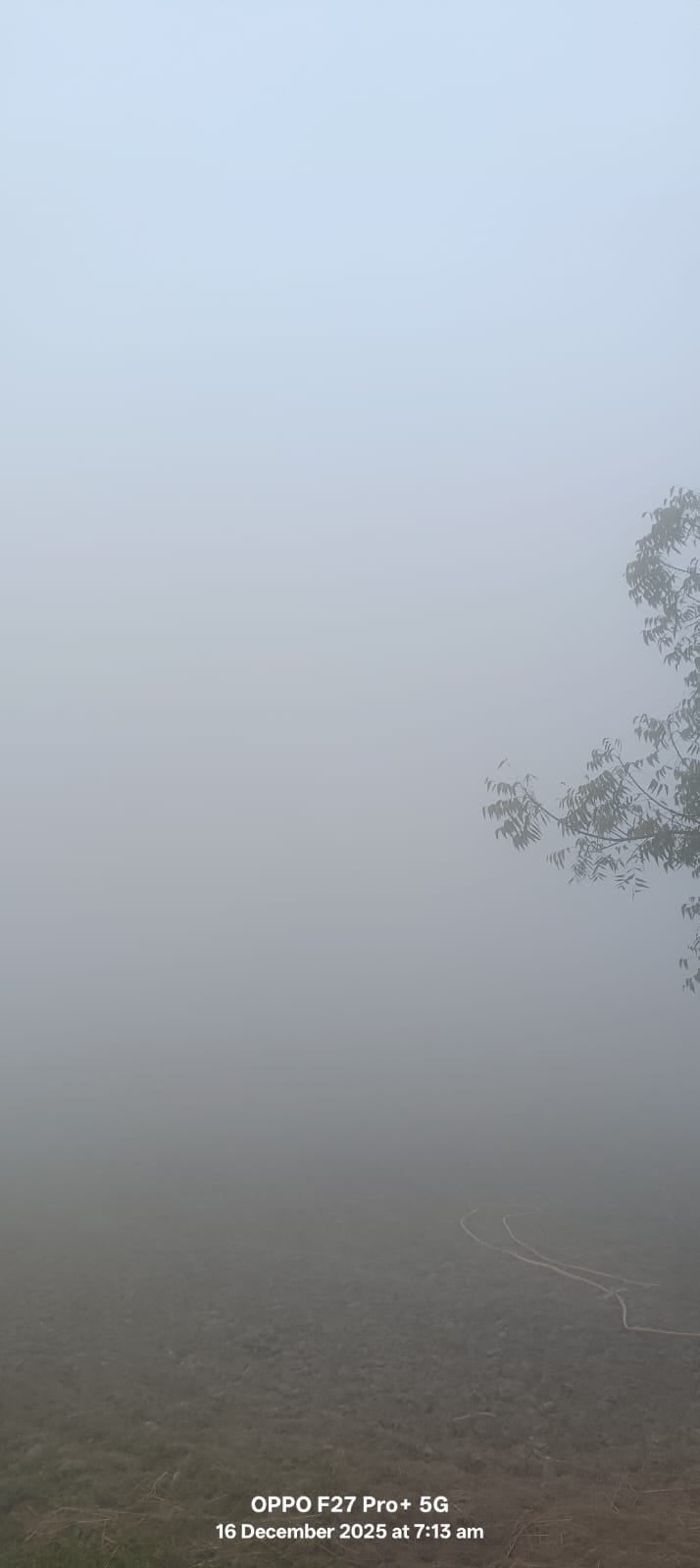 आसमान में बादल छाए घना कोहरा