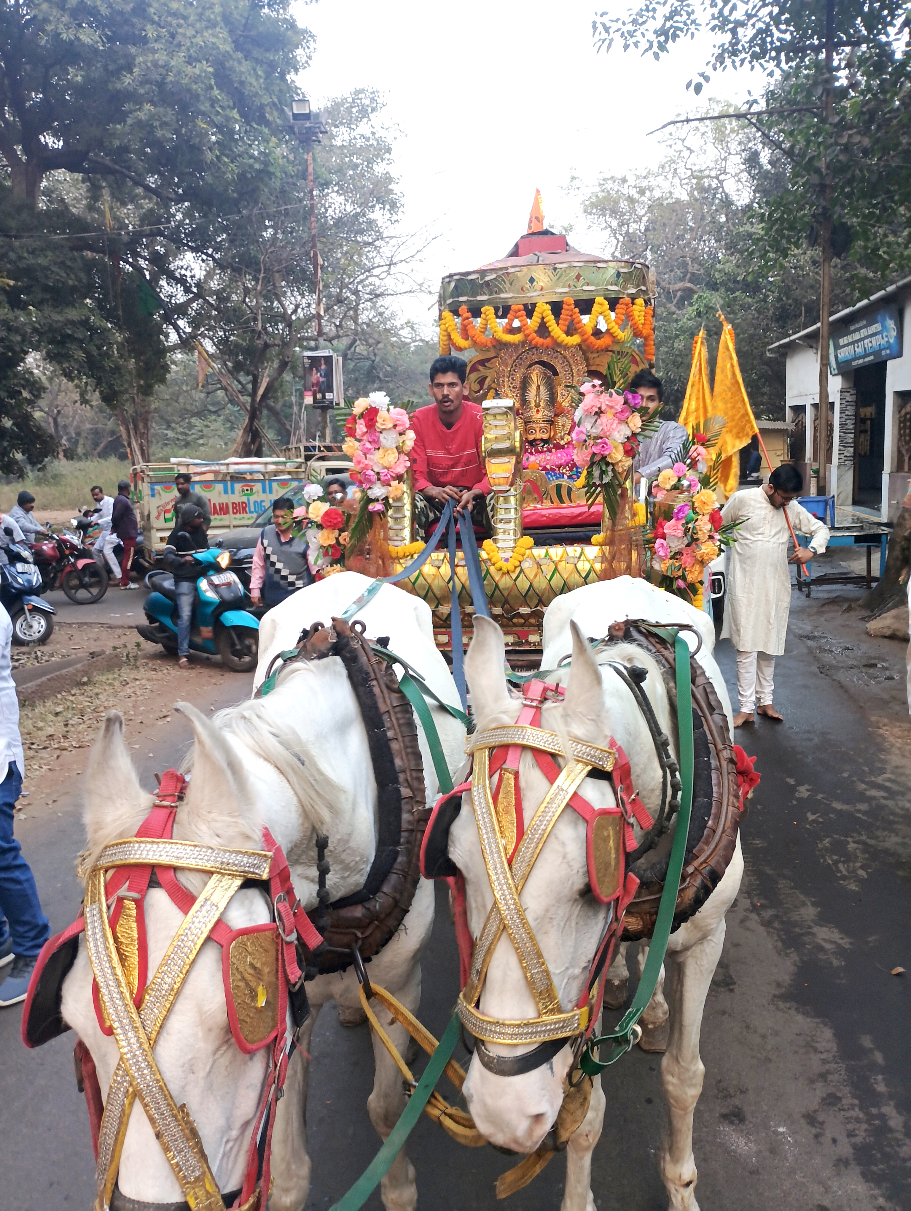 ढोल-नगाड़ों की धुन के साथ सूरजगढ़ निशान यात्रा का उत्सव