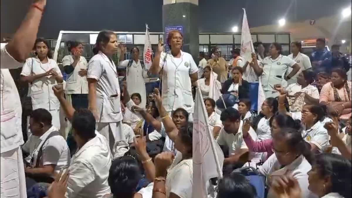 क्लंबाक्कम में लगातार विरोध प्रदर्शन - नर्सें गिरफ्तार