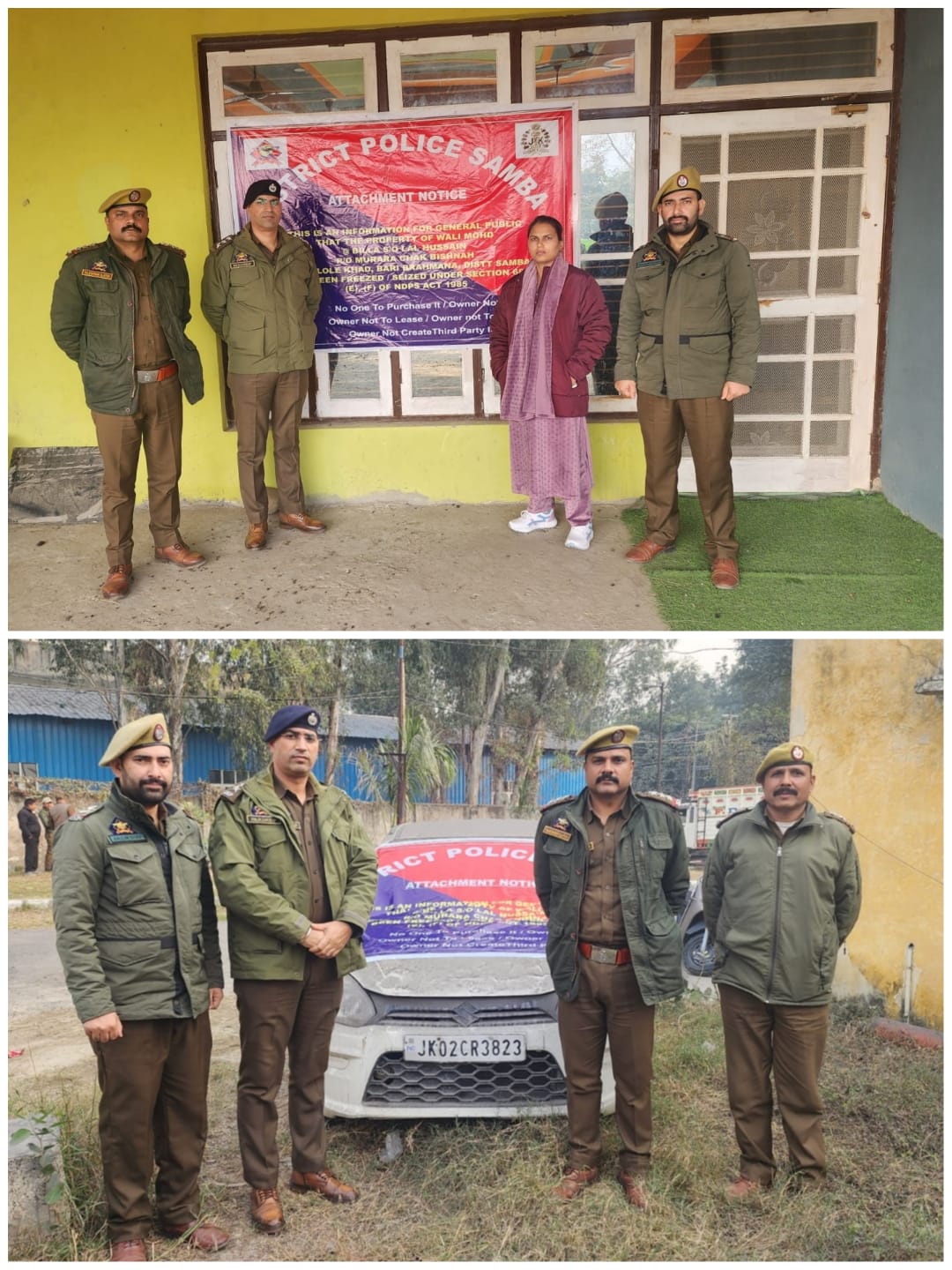 सांबा पुलिस ने कुख्यात ड्रग तस्कर की 46.48 लाख रुपये की संपत्ति जब्त