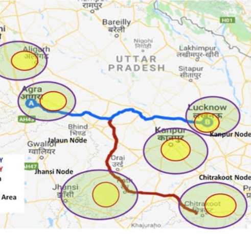 डिफेंस कॉरिडोर का गूगल मैप फोटो डिफेंस कॉरिडोर का गूगल मैप फोटो