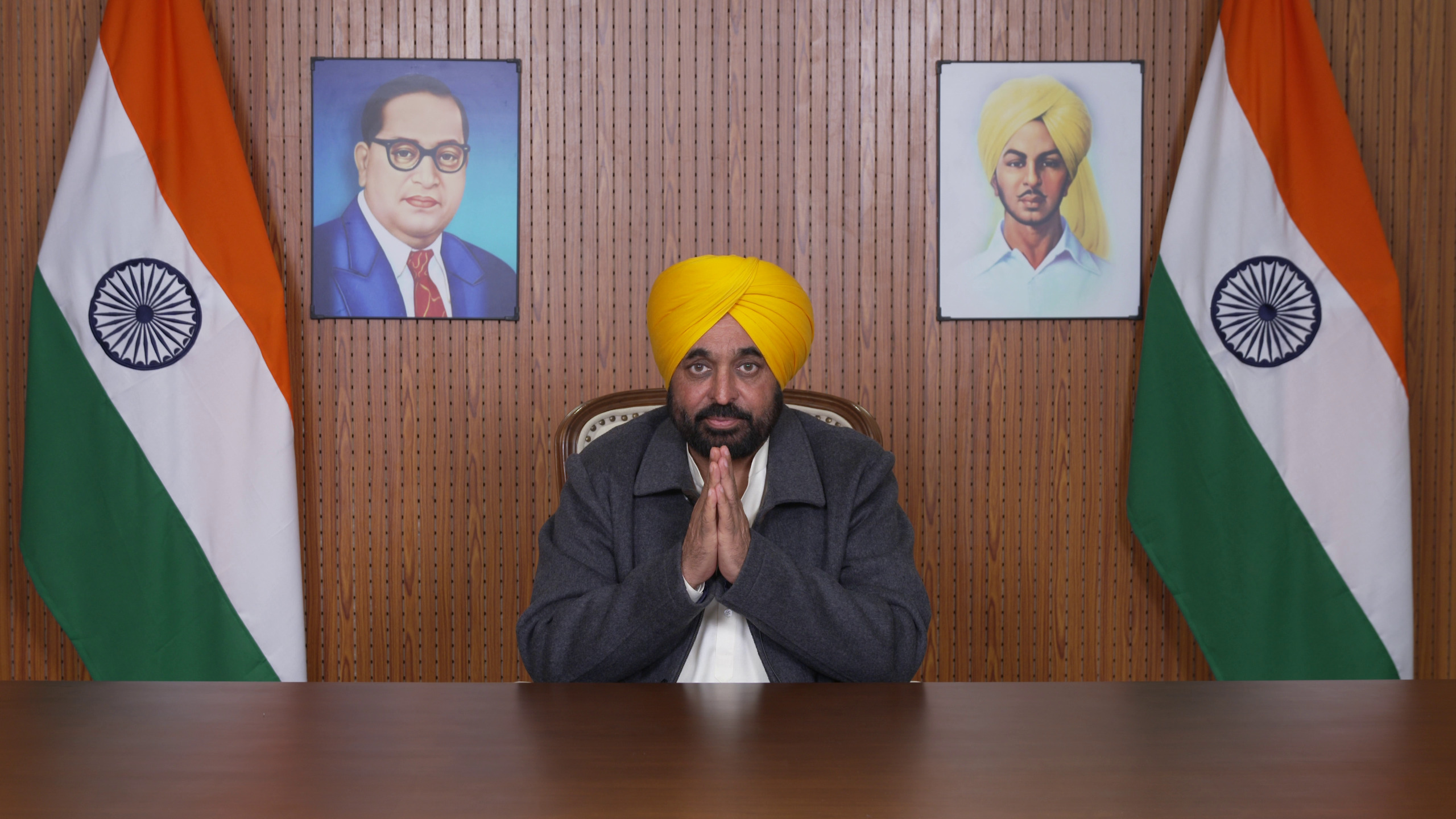 पंजाब के मुख्यमंत्री भगवंत मान वीडियो संदेश जारी करते हुए