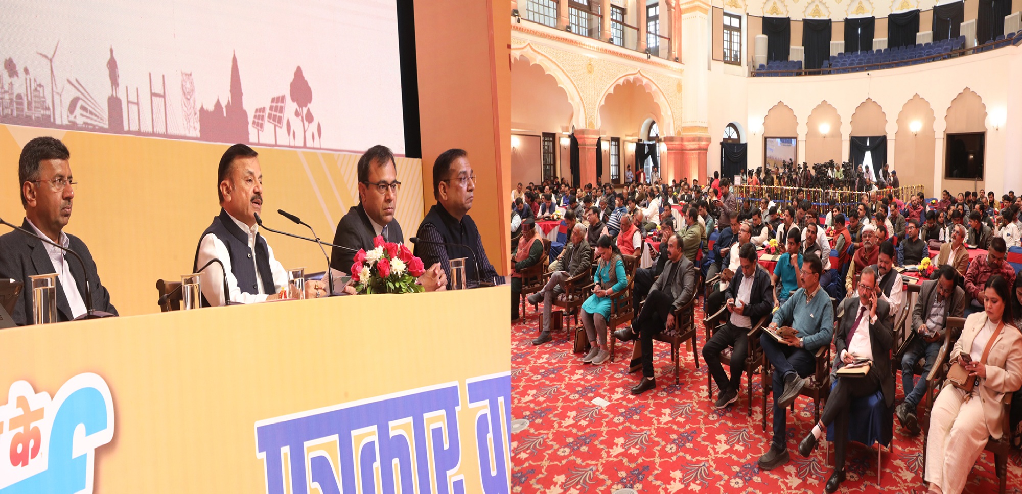 स्कूल शिक्षा एवं परिवहन मंत्री उदय प्रताप सिंह ने सरकार के विकास और सेवा के 2 वर्ष पूर्ण होने पर Monday को भोपाल के कुशाभाऊ ठाकरे अन्तर्राष्ट्रीय सभागार में पत्रकार वार्ता की. स्कूल शिक्षा एवं परिवहन मंत्री उदय प्रताप सिंह ने सरकार के विकास और सेवा के 2 वर्ष पूर्ण होने पर Monday को भोपाल के कुशाभाऊ ठाकरे अन्तर्राष्ट्रीय सभागार में पत्रकार वार्ता की.