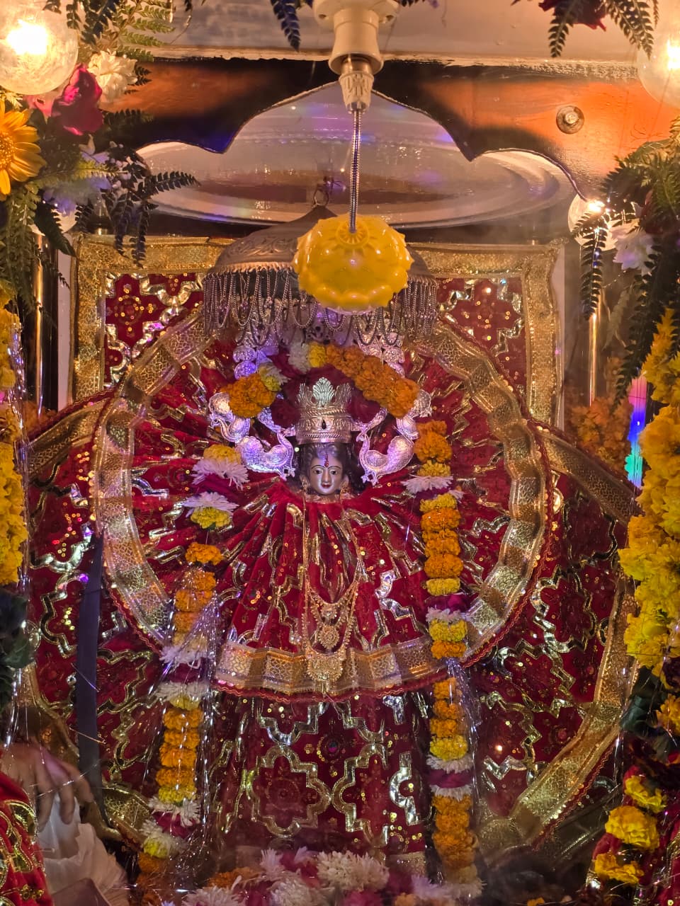 श्री हरि विराट संकीर्तन सम्मेलन समिति के वार्षिक अधिवेशन पर मनमाेहक झांकियाें संग निकलती विराट भव्य शोभायात्रा में शामिल झांकी।