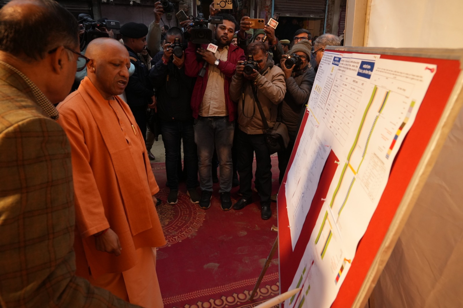 मुख्यमंत्री योगी आदित्यनाथ ने किया निर्माणाधीन विरासत गलियारा का निरीक्षण*