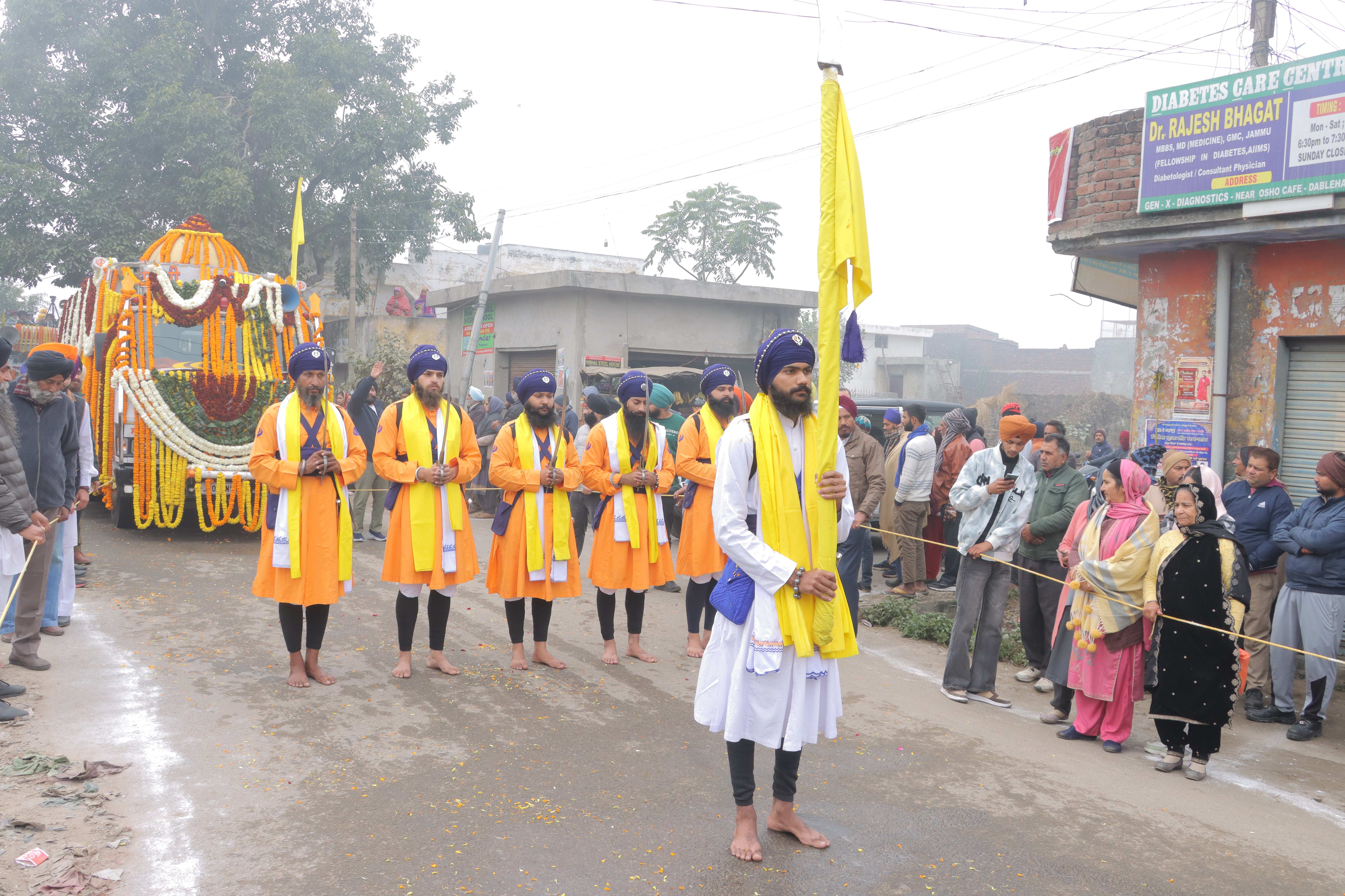 Grand Nagar Kirtan taken out at Dablehar in RS Pura Jammu